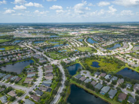 East Manatee County Drone shot from above Central Park, near Lakewood Ranch Blvd