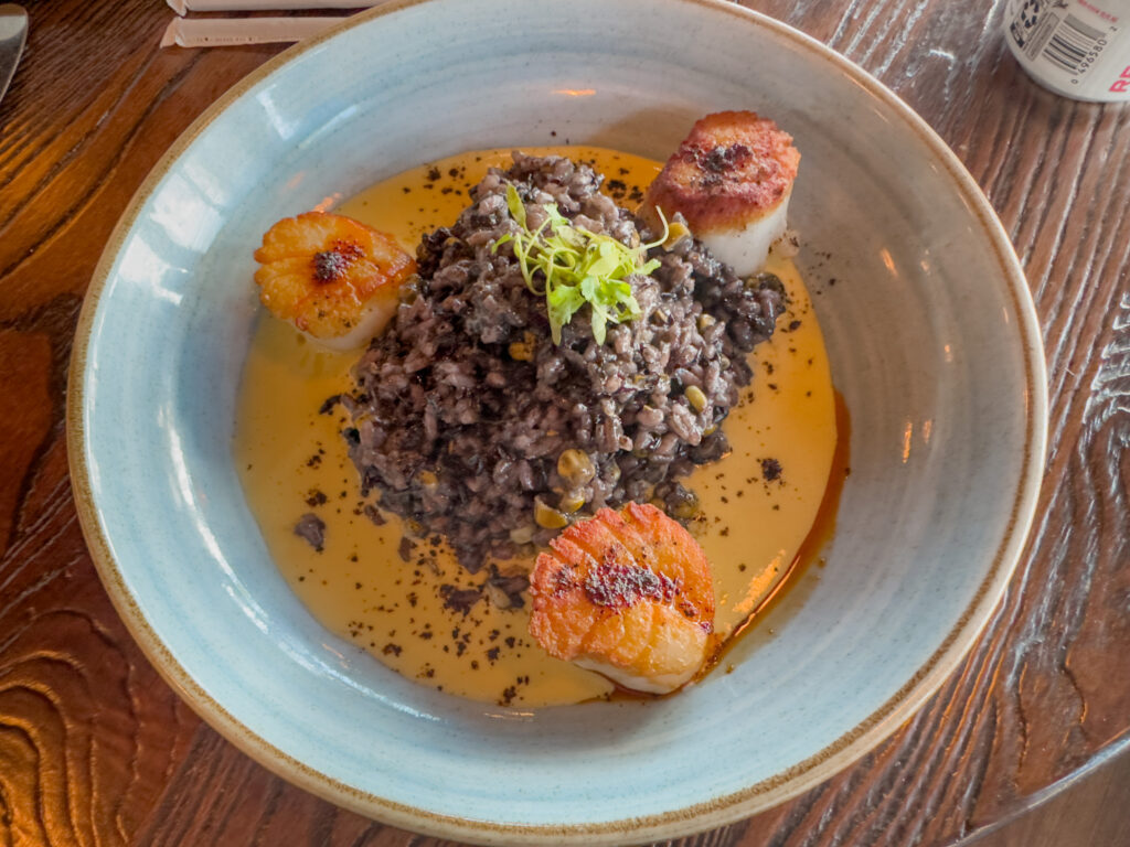Kolucan Mexican Bar & Grill - Callo de Hacha de Colima at Kolucan Sarasota, three seared sea scallops over huitlacoche corn risotto